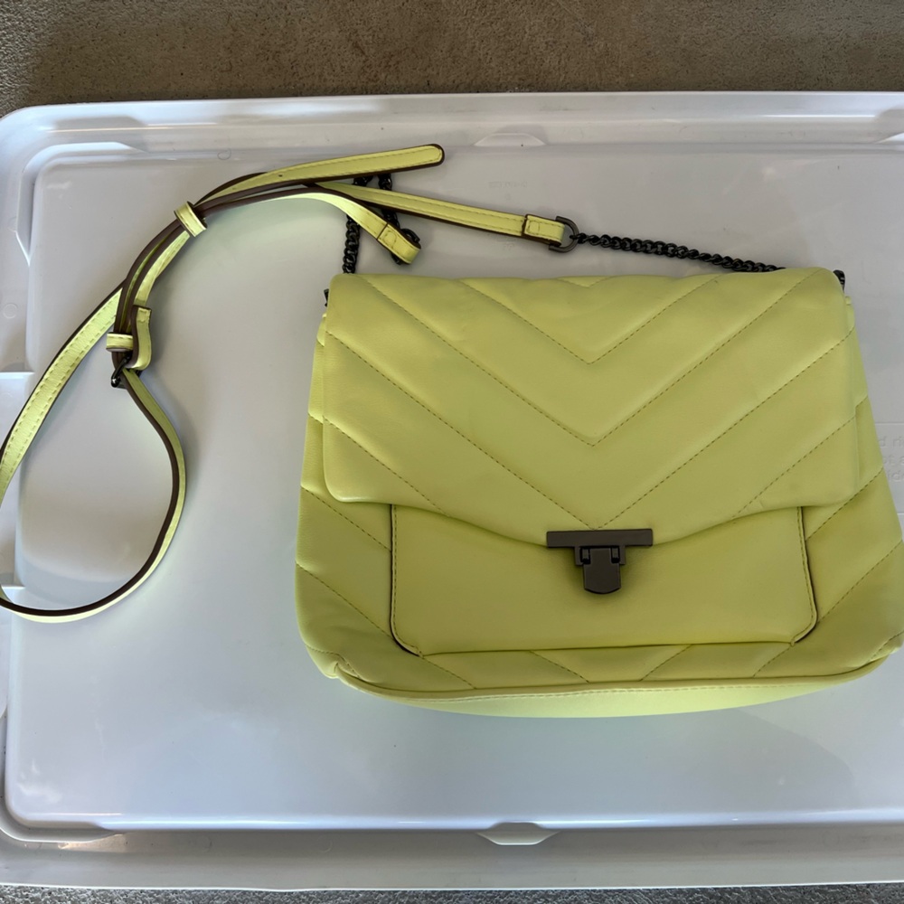 A New Day Neon Yellow Quilted Crossbody Bag LIKE NEW